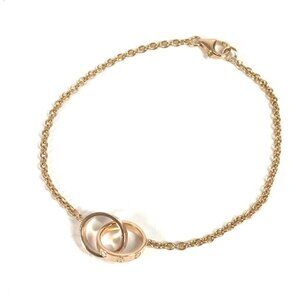 CARTIER LOVE Double Ring Bracelet Logo Chain Bracelet K18 Gold PG Bracelet Au750